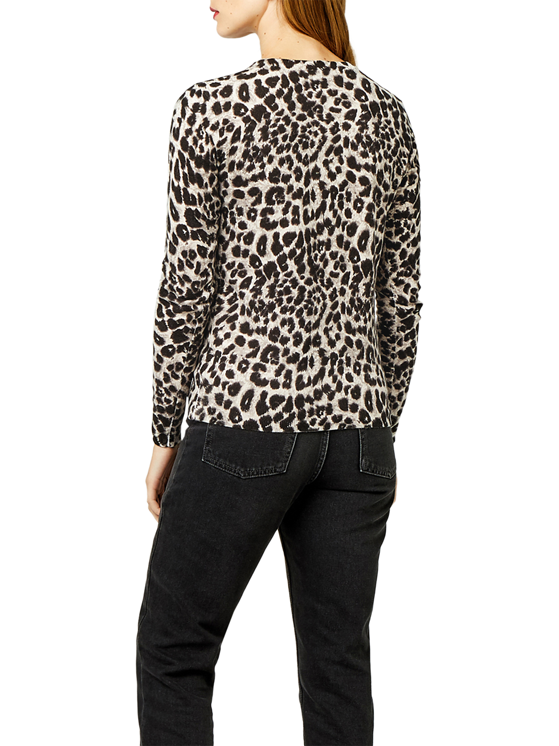 Warehouse Animal Print Jumper Grey Pattern