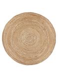 John Lewis ANYDAY Jute Round Rug, Natural, Dia.180cm