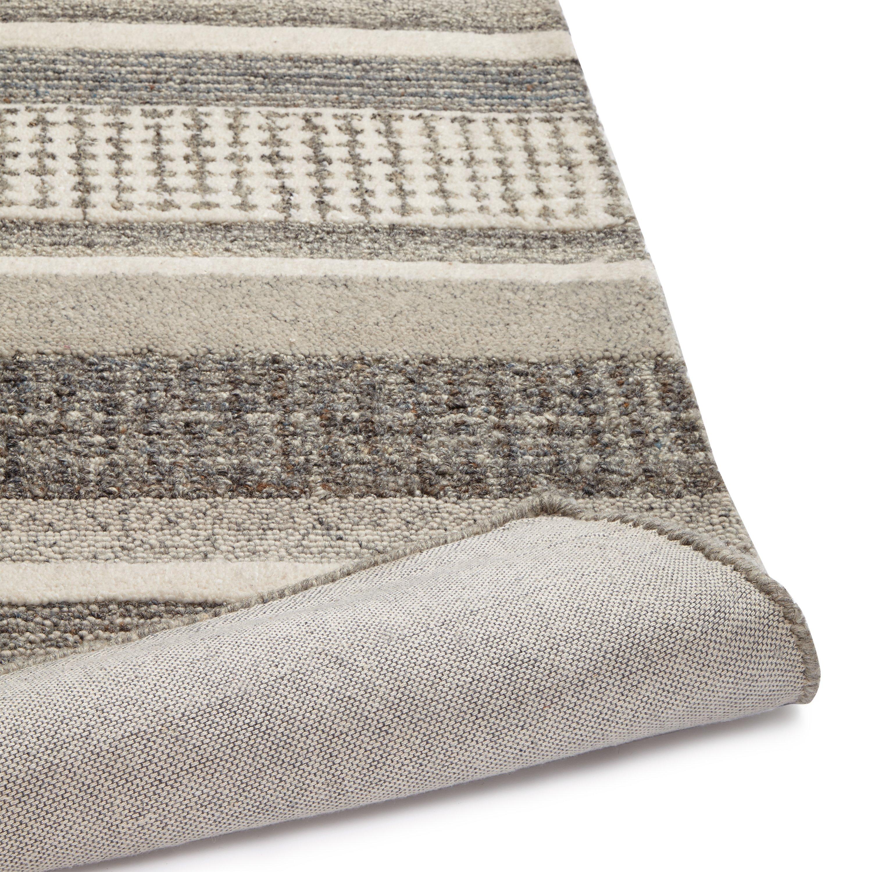 John Lewis Mosserud Stripe Rug, Grey, L180 x W120cm