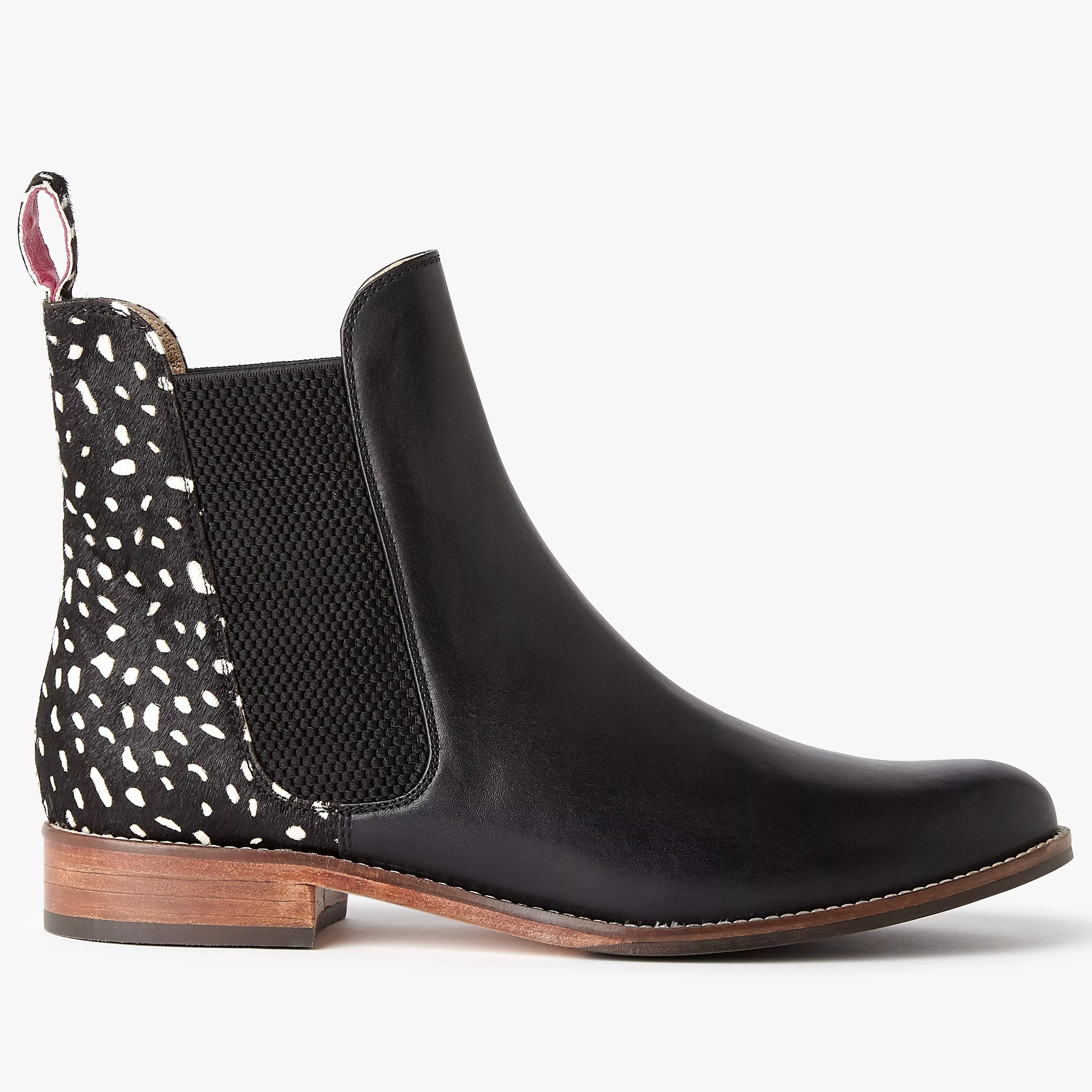 Joules Westbourne Leather Chelsea Boots Black Spot