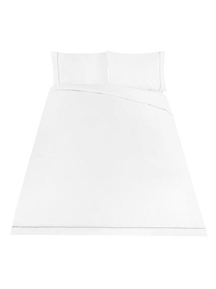 John Lewis Annecy Egyptian Cotton Embroidered Percale Bedding, 200 Thread Count - view 2, White/Grey