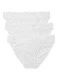 John Lewis ANYDAY Lace Trim Tanga Knickers, Pack of 3