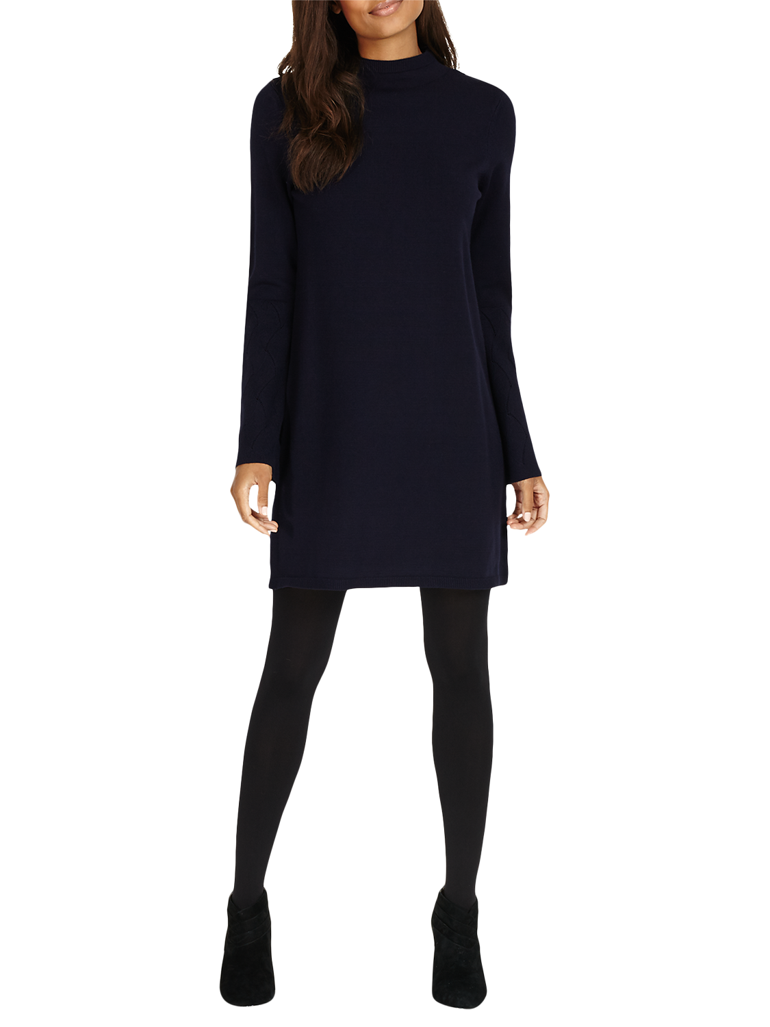 Phase Eight Filicia Fluted Sleeve Knit Dress, Navy