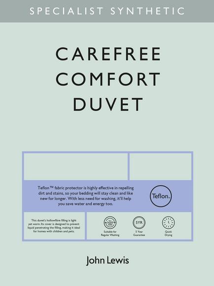 John Lewis Specialist Synthetic Carefree Comfort Bedding, White