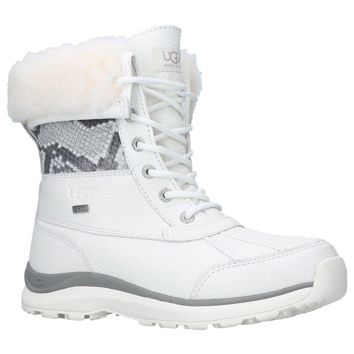 UGG Adirondack III Lace Up Snow Boots, White Leather