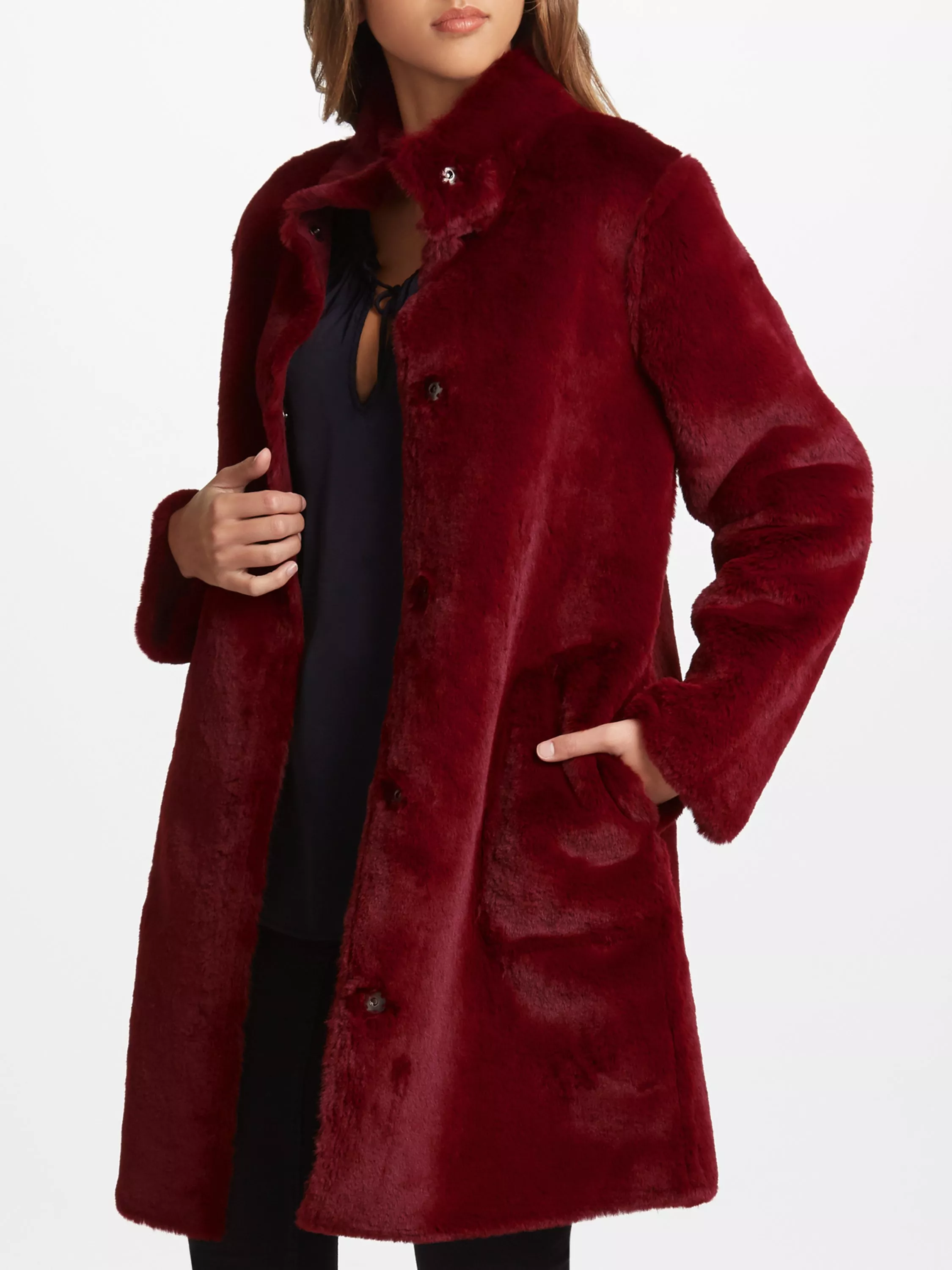 Velvet by graham and spencer faux fur coat sales