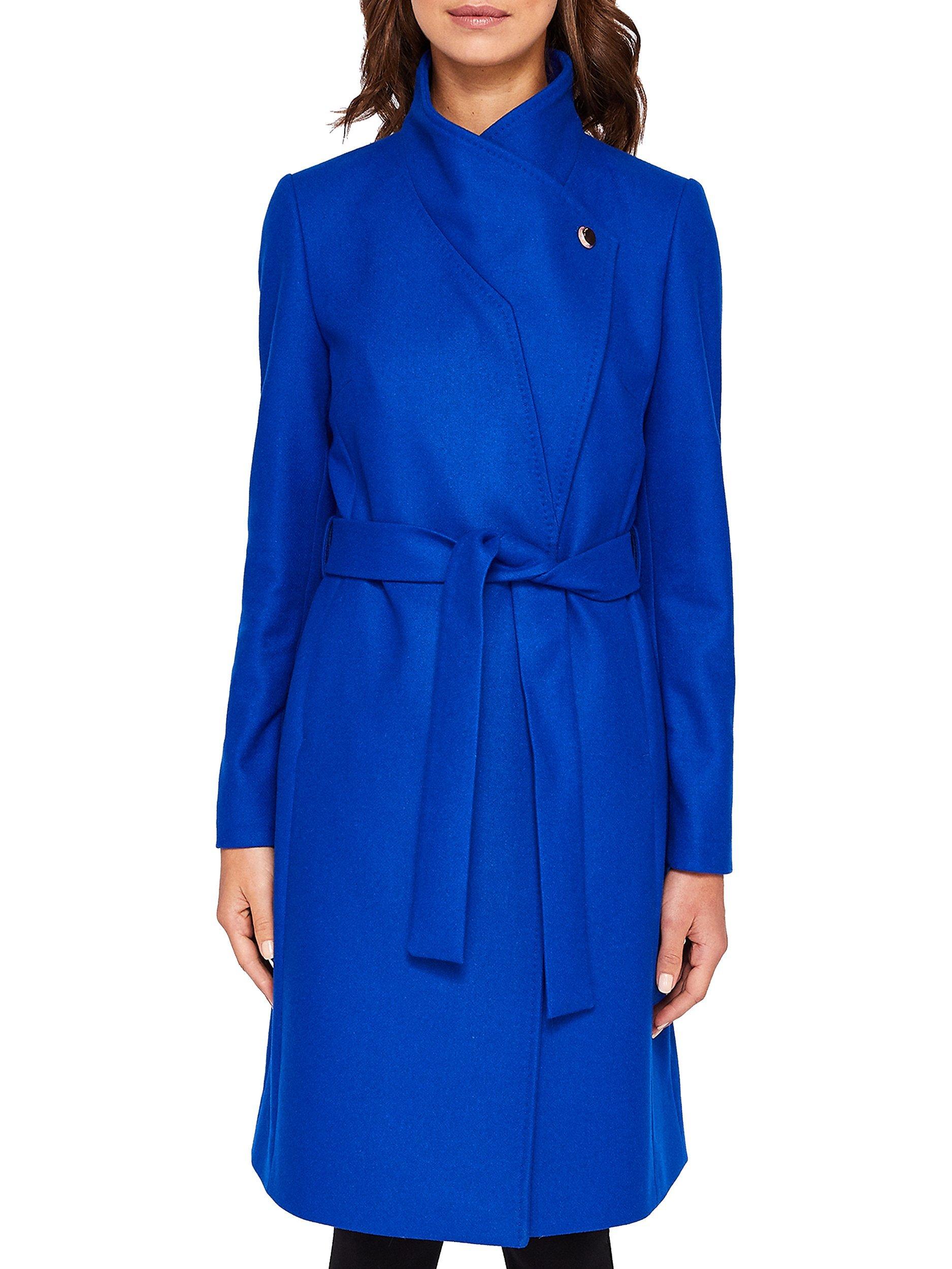 Ted Baker Samiye Long Wrap Trench Coat Bright Blue