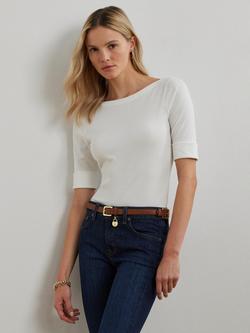 Lauren Ralph Lauren Judy Boat Neck Top, White