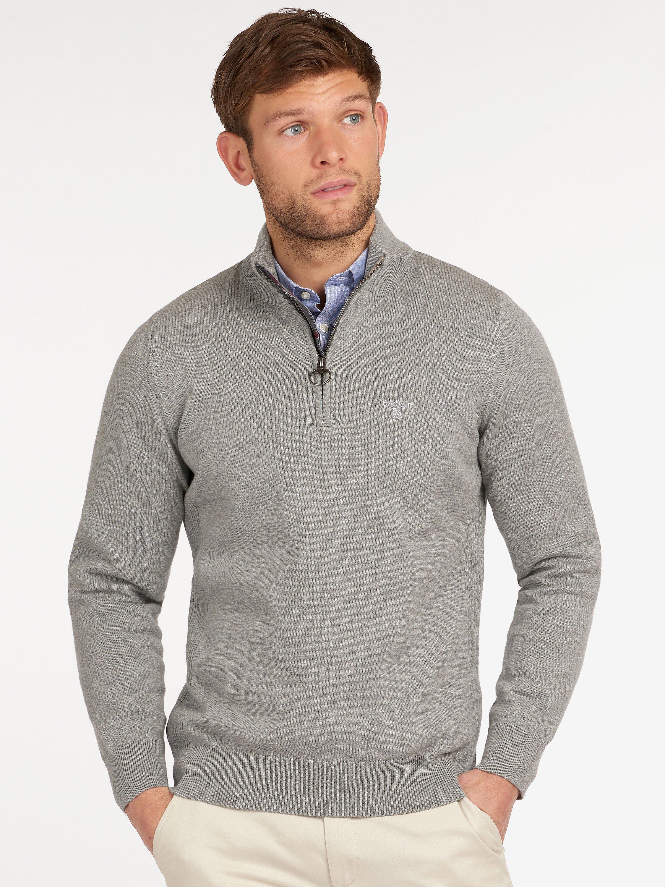 Barbour grey half zip jumper sale