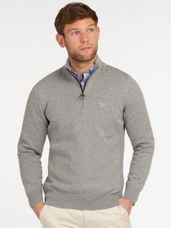 Barbour Half Zip Jumper, Grey Marl