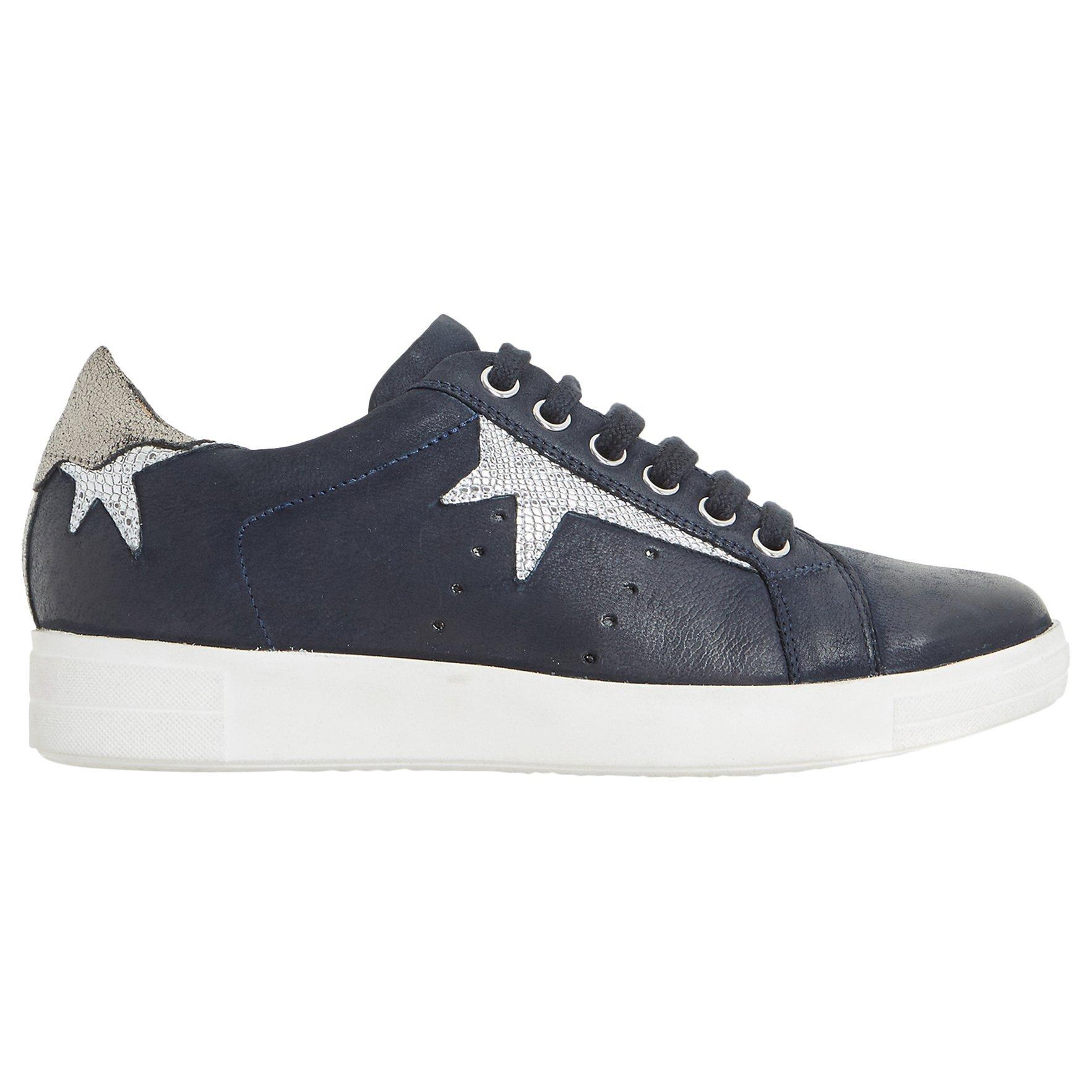 Dune Equel Lace Up Trainers, Navy Leather