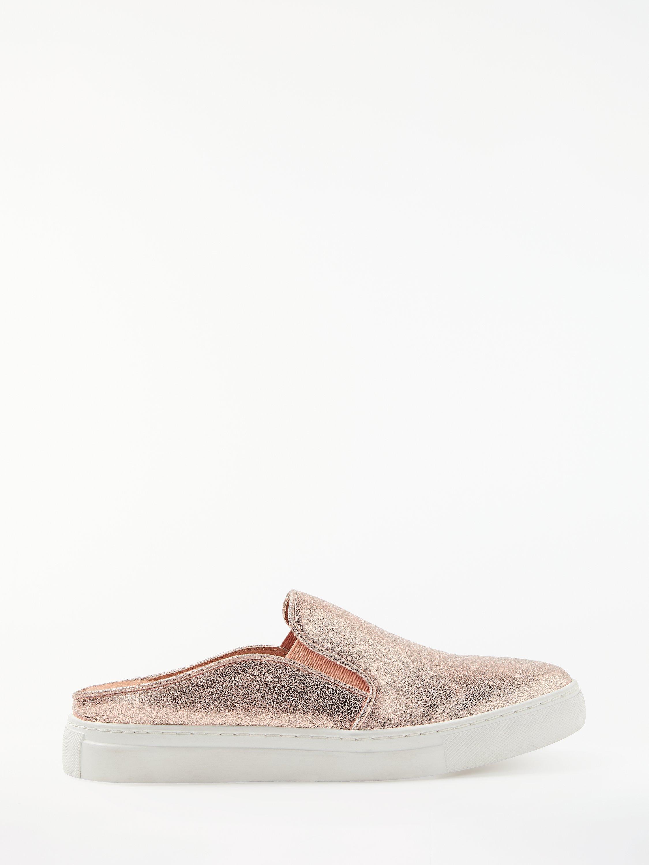 John Lewis Partners Slip On Backless Trainers Rose Gold