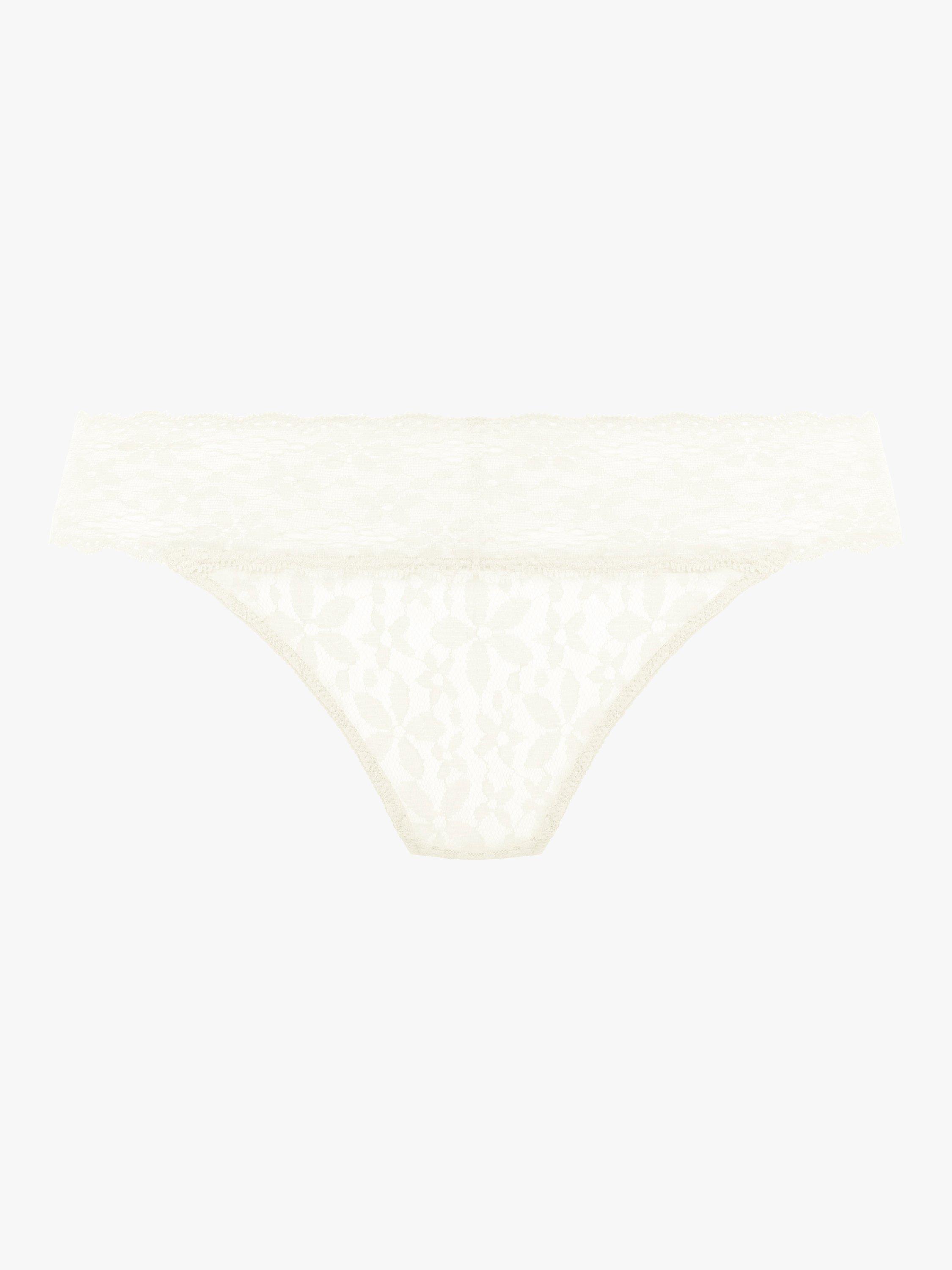 Product image 3 of 4, which shows Wacoal Halo Lace Bikini Knickers, Ivory, S