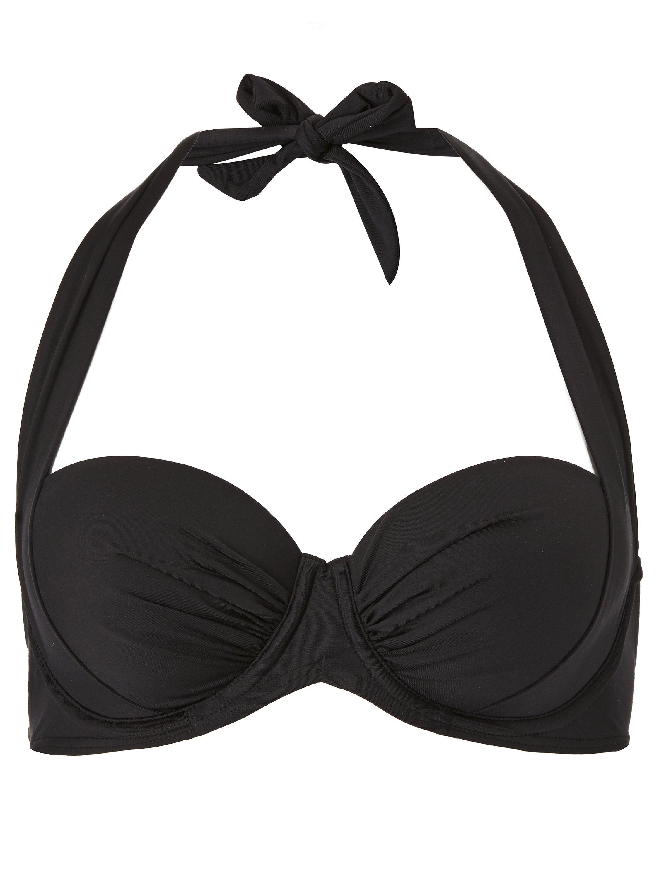 Product image 4 of 6, which shows John Lewis Sling Halter Bikini Top, Black, 30D