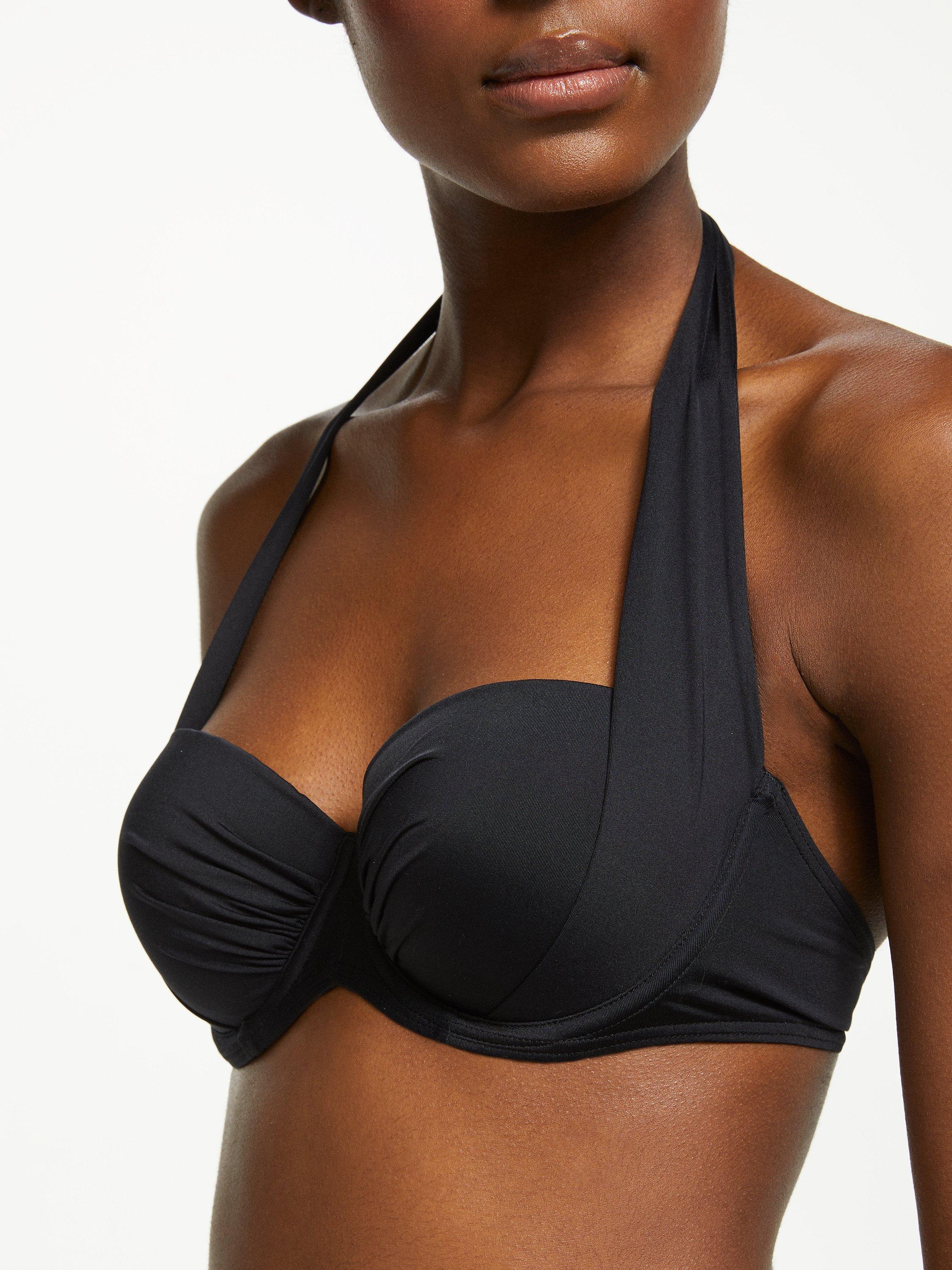 Product image 5 of 6, which shows John Lewis Sling Halter Bikini Top, Black, 30D