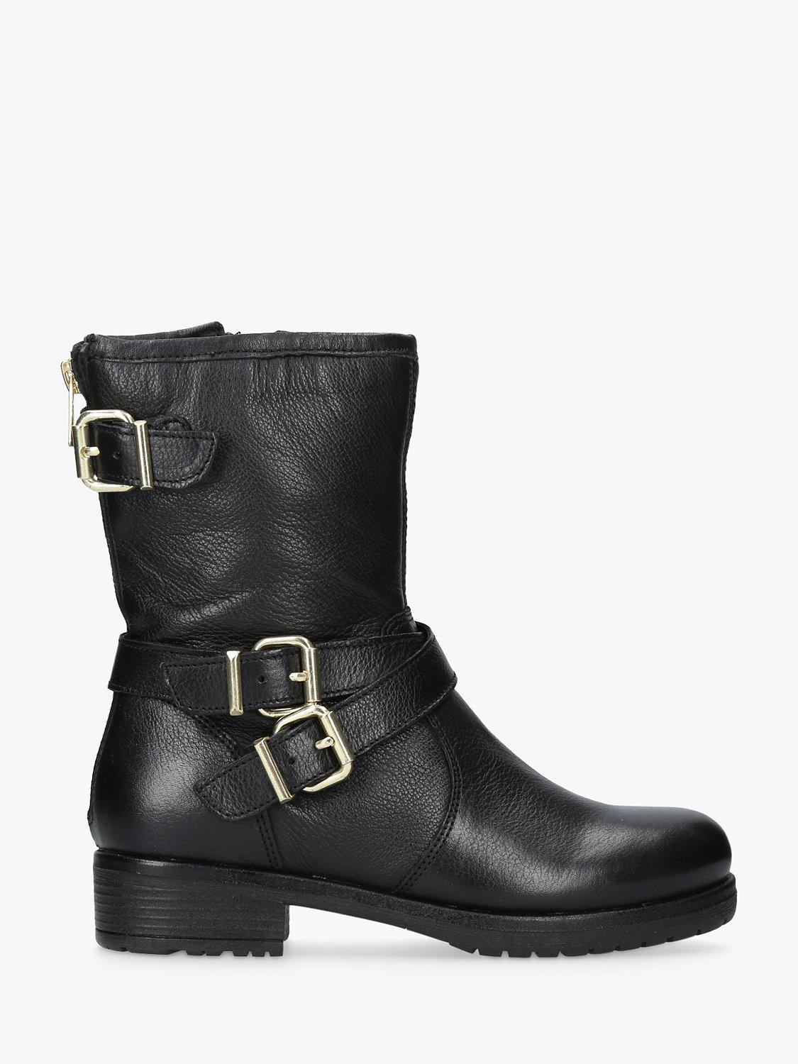 Carvela Soulful Biker Calf Boots Black Leather