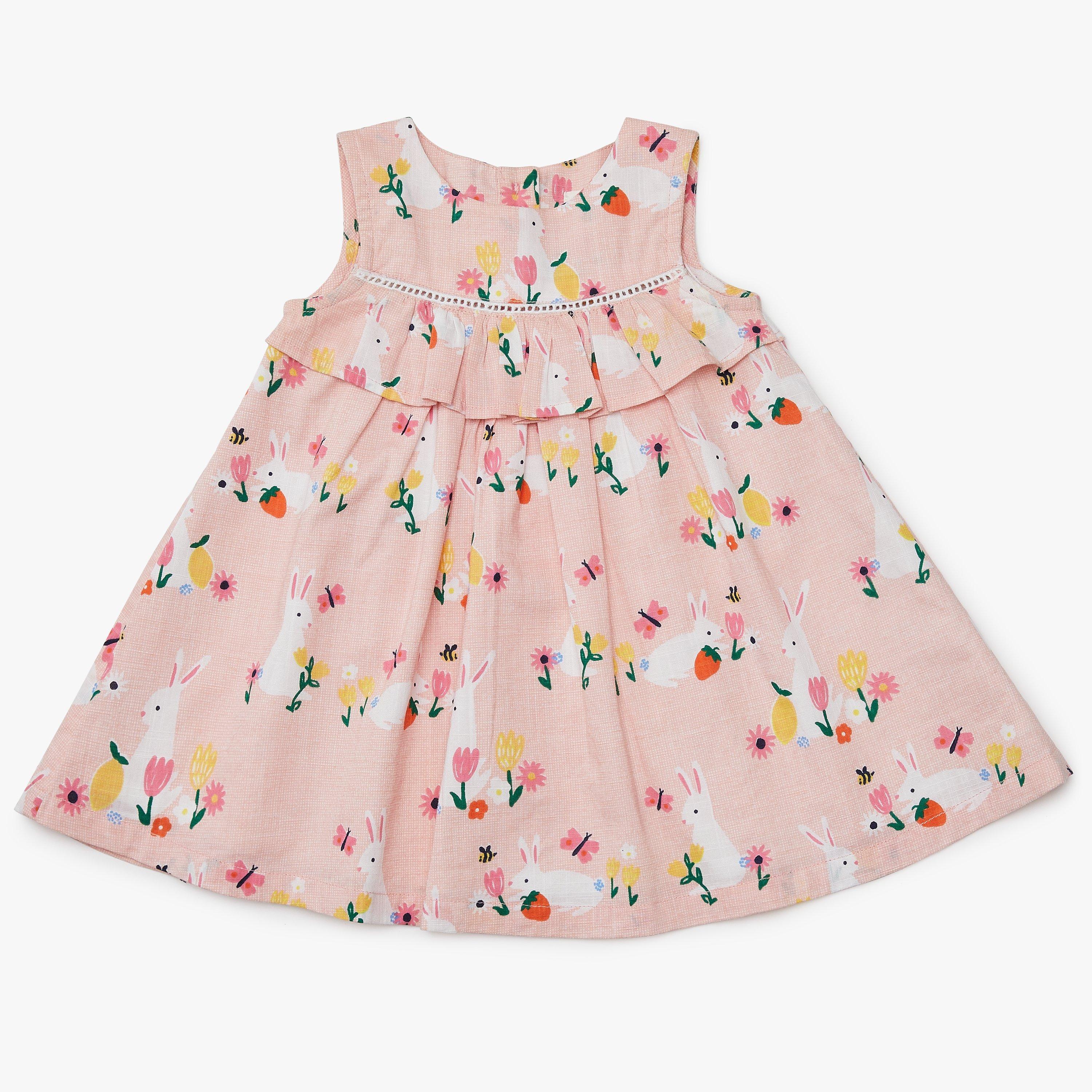 John Lewis Partners Baby Easter Bunny Frill Dress Pink