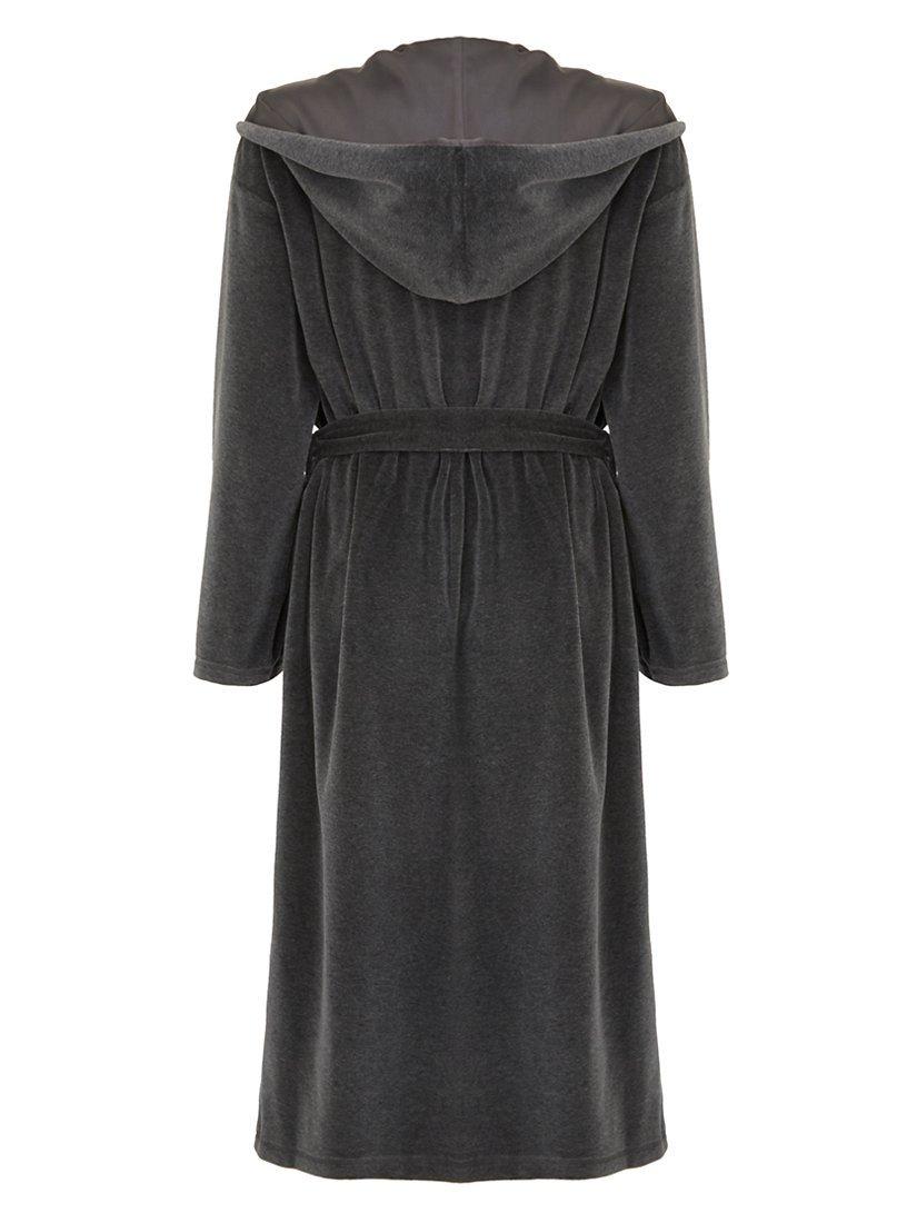 grey velvet dressing gown OLIVIA ROCCO Hooded Robe Women Grey