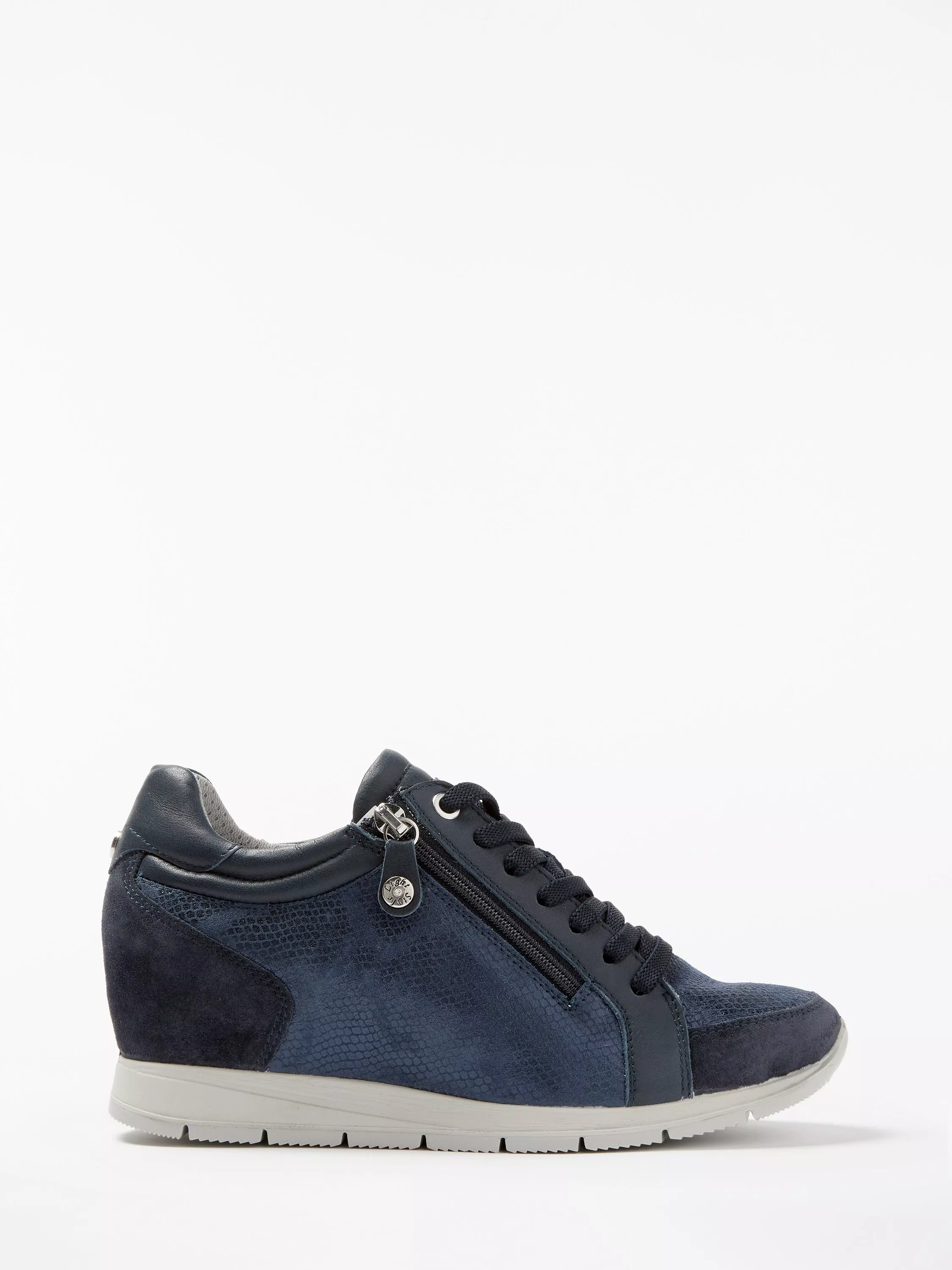 John Lewis Designed for Comfort Essie Hidden Wedge Trainers Navy Leather