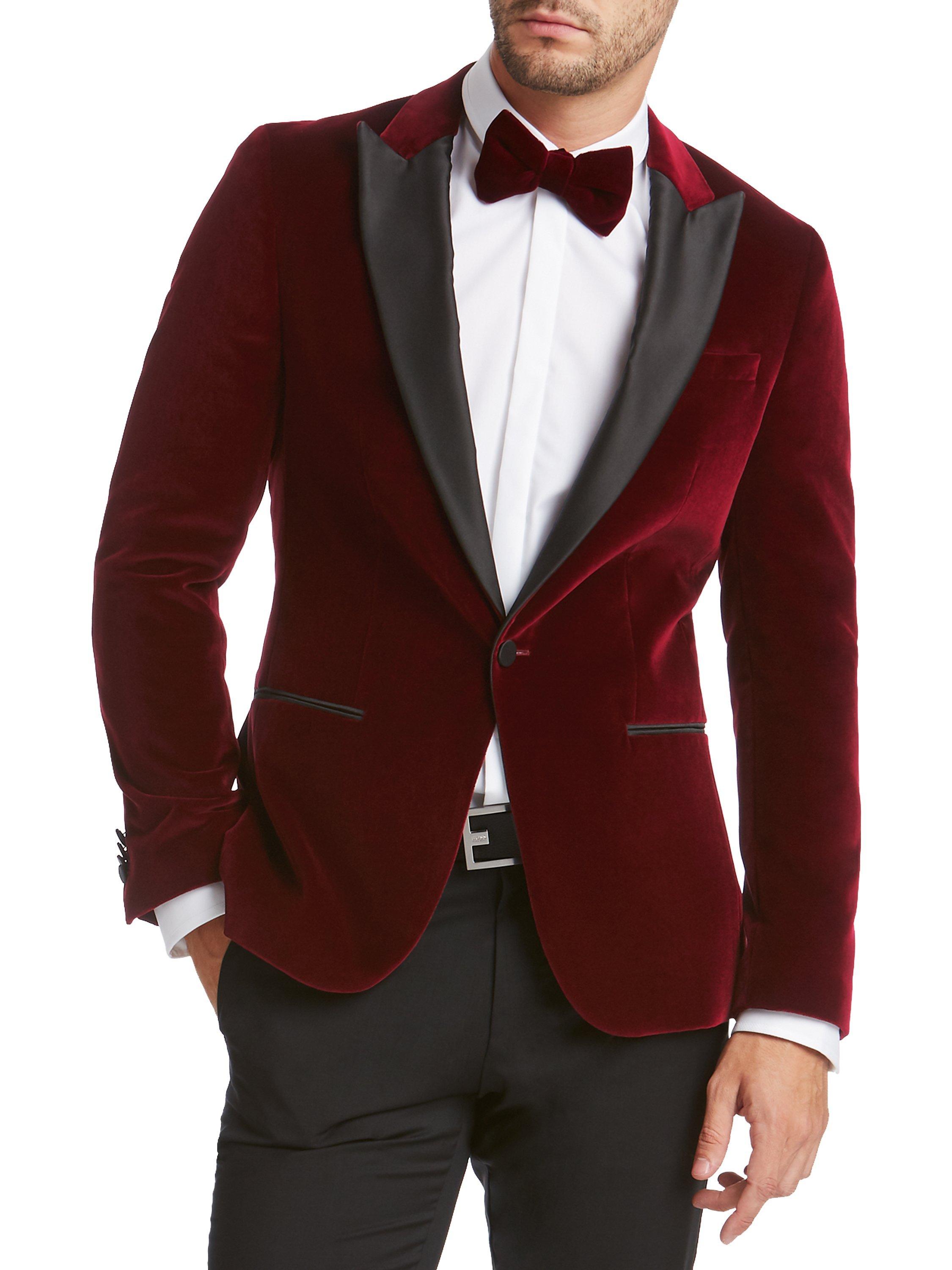 Dark red velvet jacket store