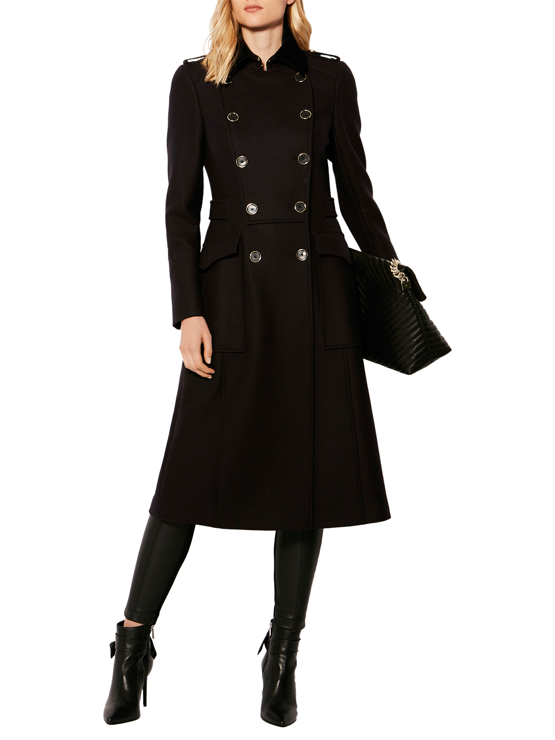 Karen millen navy military coat hotsell