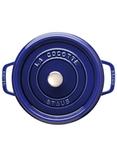 STAUB Cocotte Round Cast Iron Casserole, Dark Blue
