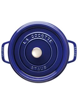 STAUB Cocotte Round Cast Iron Casserole - view 2, Dark Blue