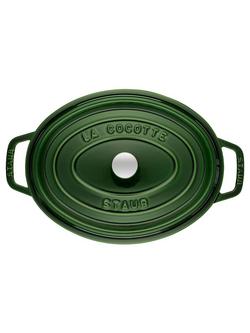 STAUB Cocotte Oval Cast Iron Casserole - view 2, Basil