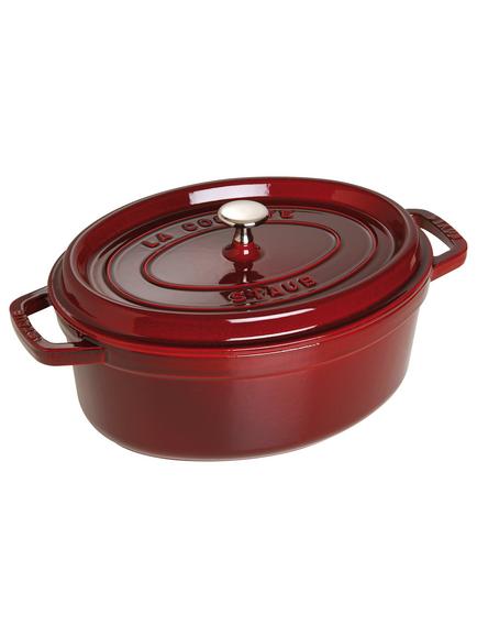 STAUB Cocotte Oval Cast Iron Casserole, Grenadine