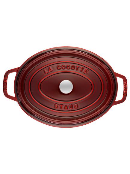 STAUB Cocotte Oval Cast Iron Casserole - view 2, Grenadine