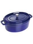 STAUB Cocotte Oval Cast Iron Casserole, Dark Blue