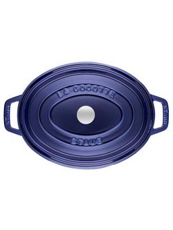 STAUB Cocotte Oval Cast Iron Casserole - view 2, Dark Blue