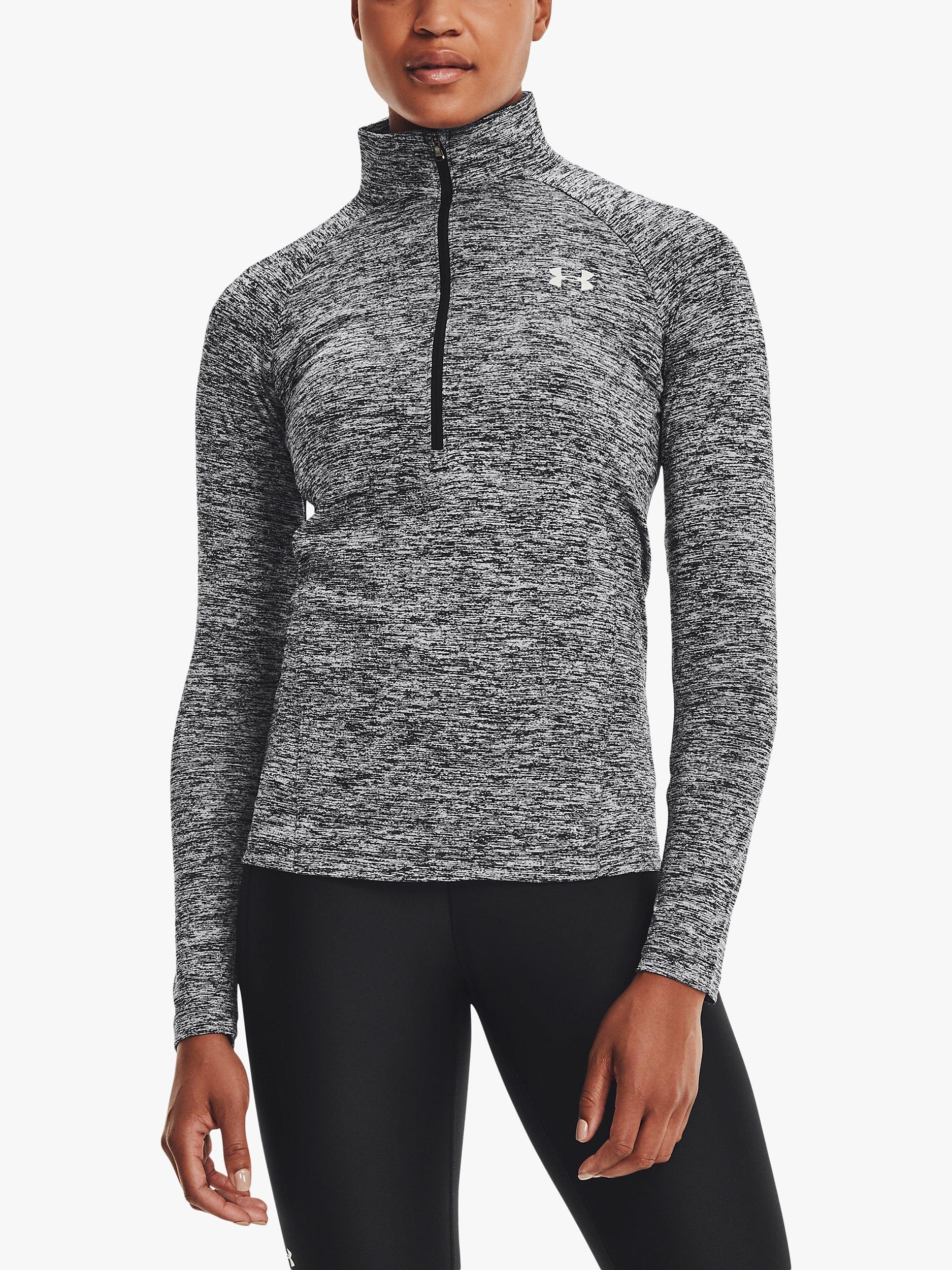 Under Armour Tech Twist 1/2 Zip Long Sleeve Gym Top, Black