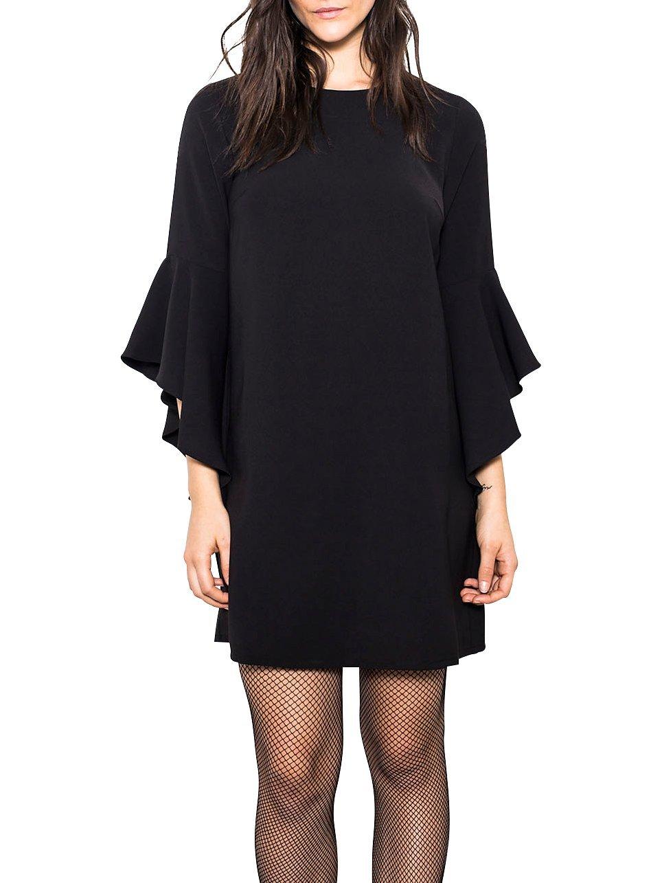 Wild Pony Statement Sleeve Mini Shift Dress, Black