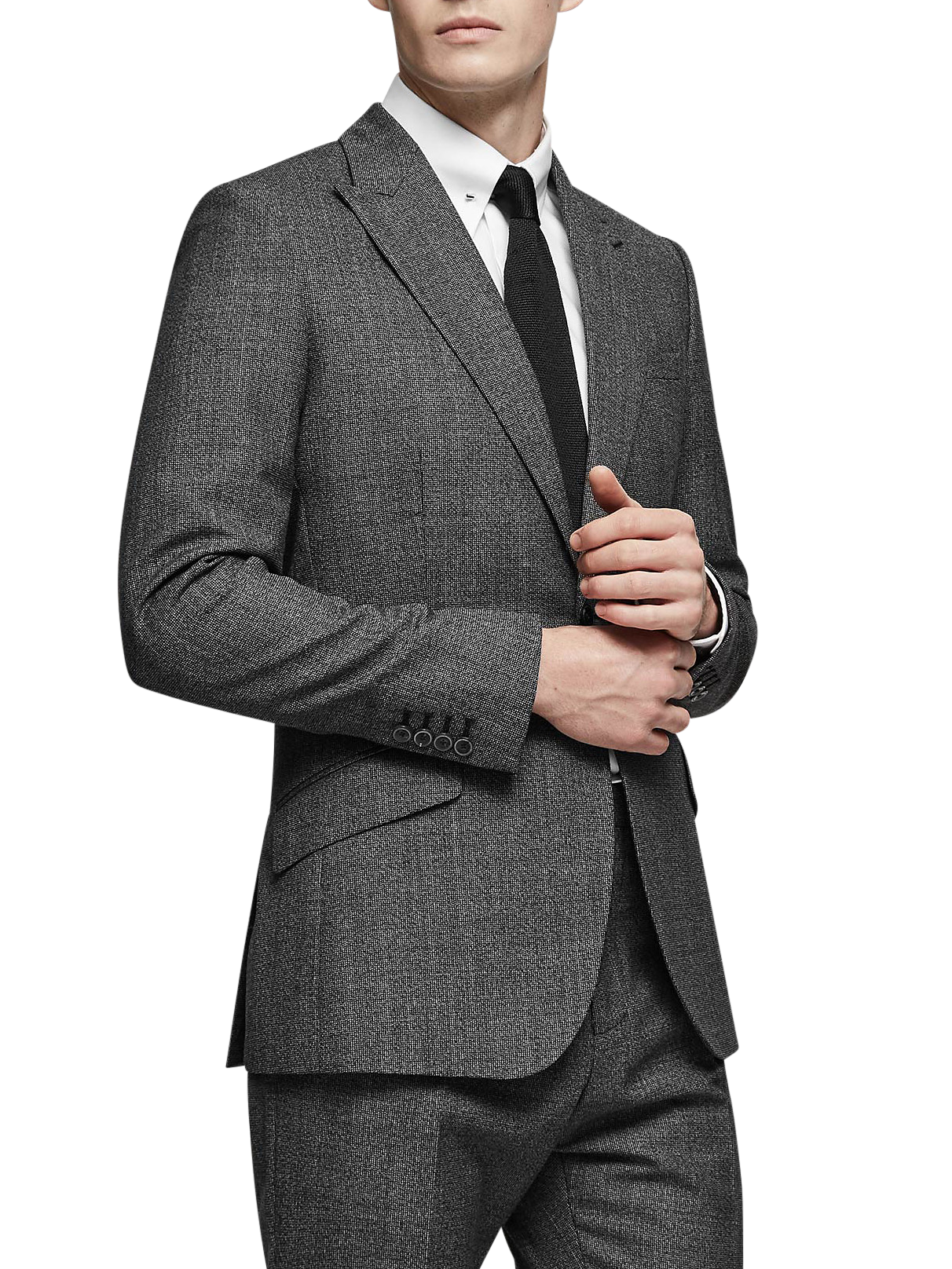 Reiss Angel Wool 3 Piece Suit, Charcoal