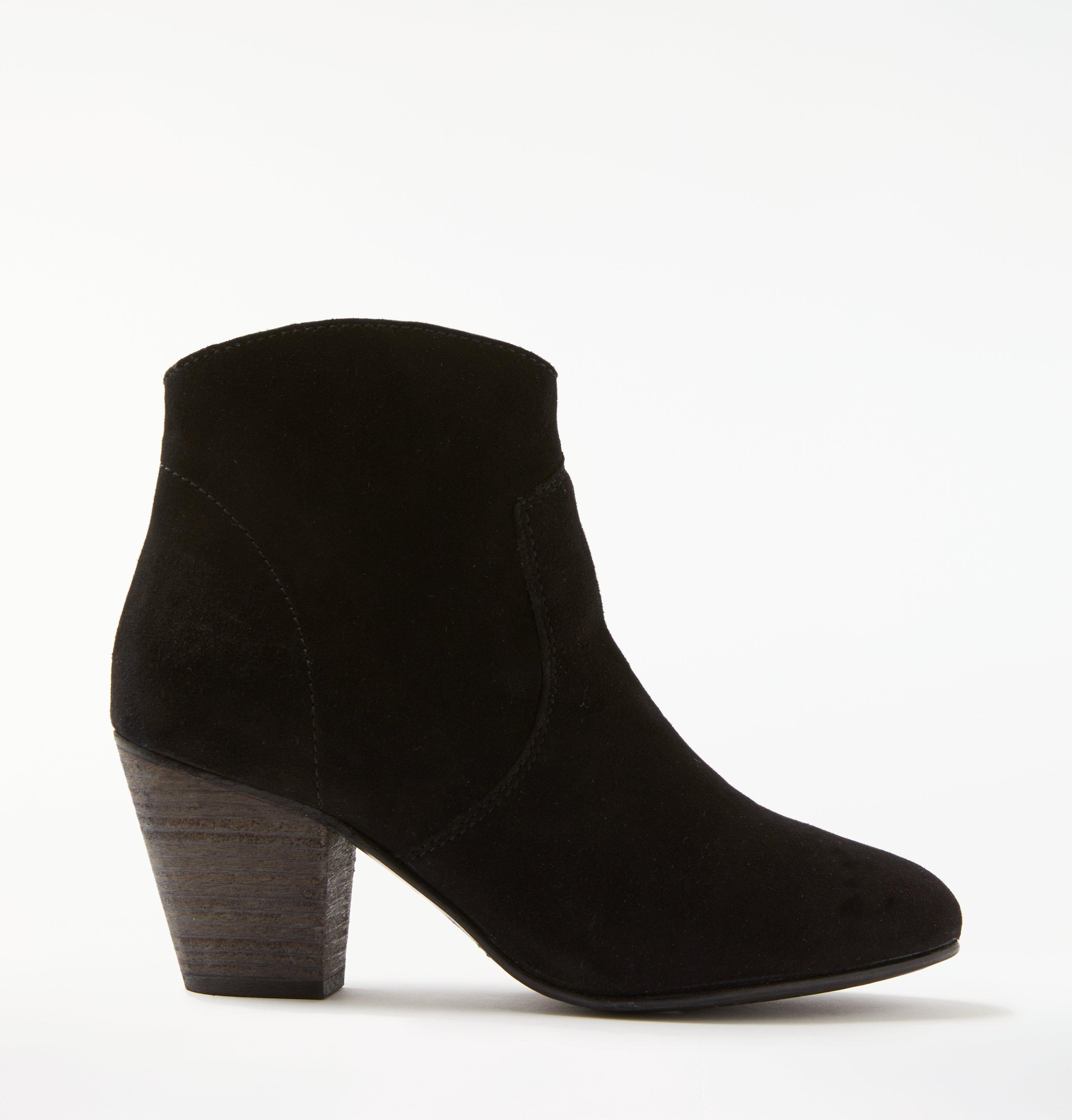 Boden Boho Block Heeled Ankle Boots Black Suede