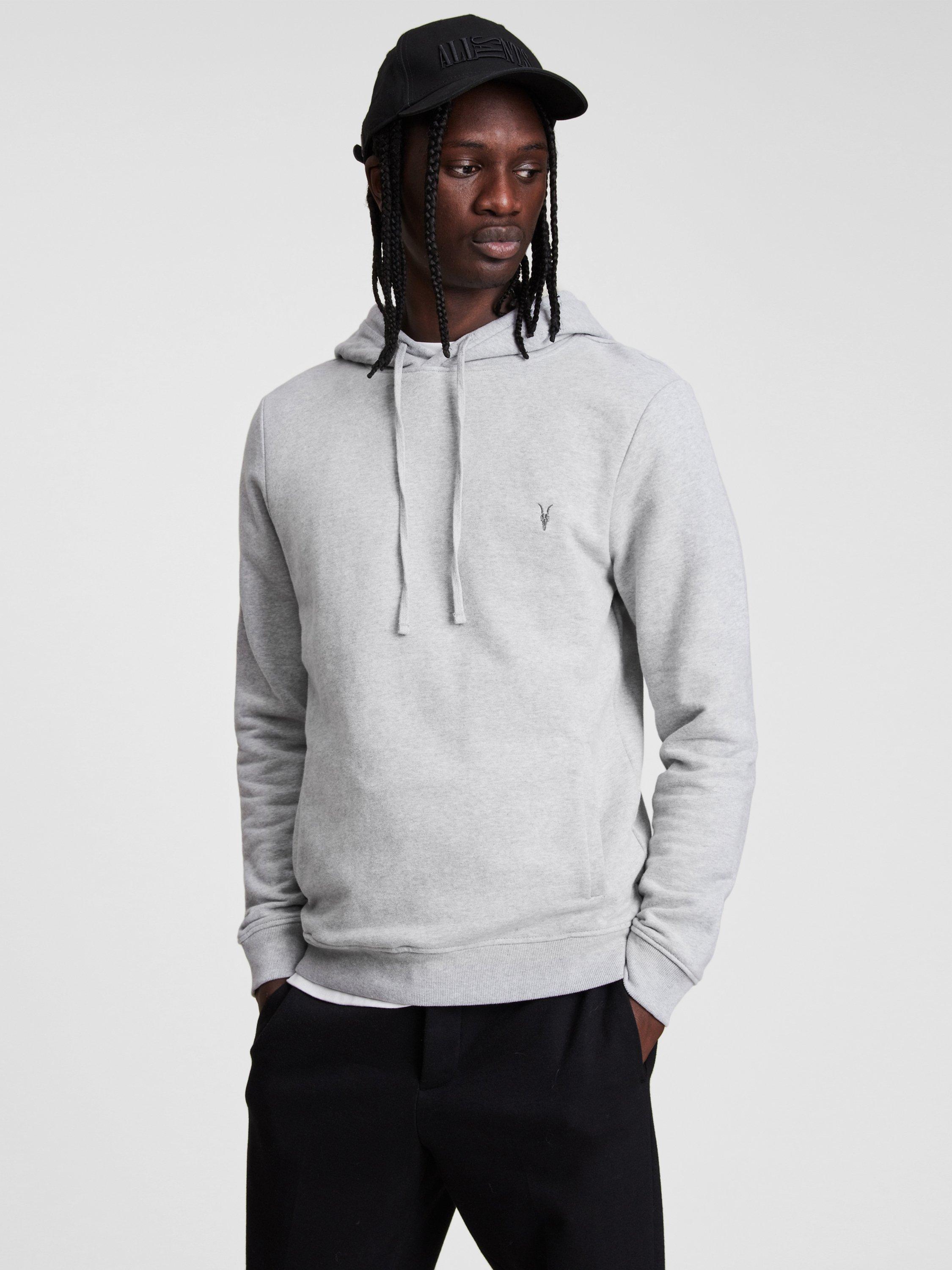 AllSaints Raven Pullover Hoodie Grey Marl