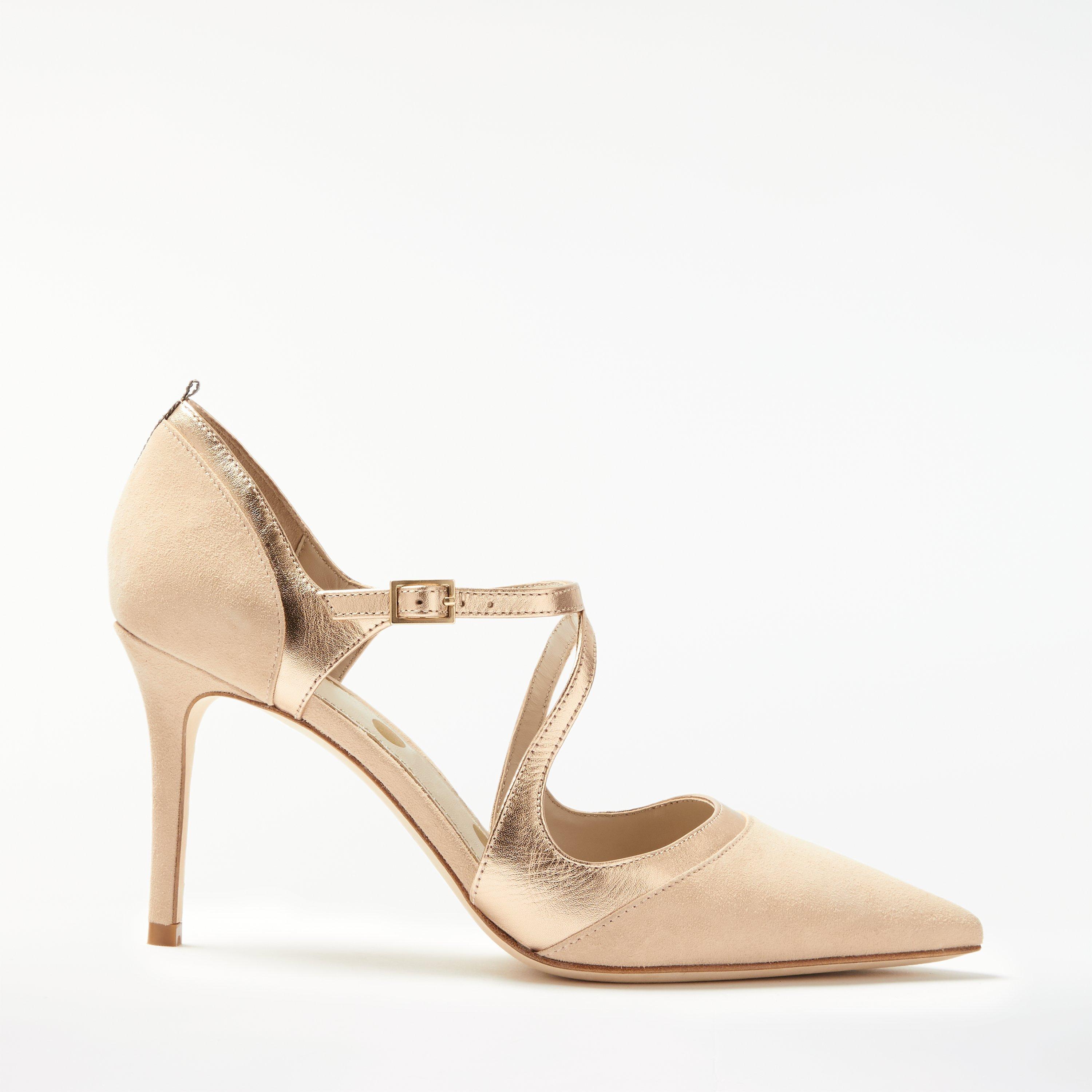 Boden Tisha Pointed Toe Court Shoes, Soft Rose Leather/Suede