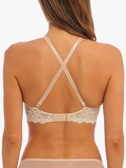 Wacoal Embrace Lace Underwired Plunge Bra - view 2, Naturally Nude