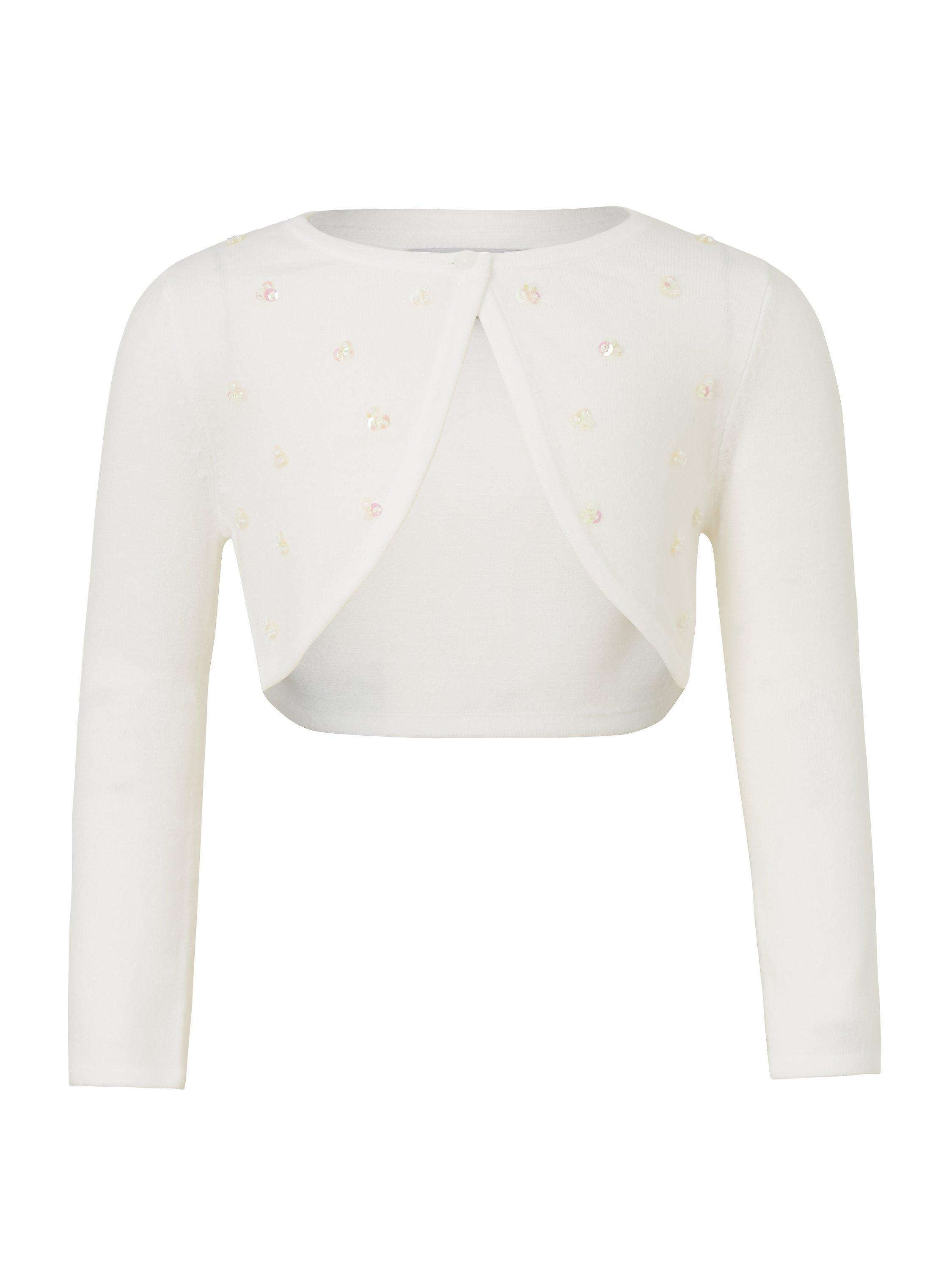 Product image 3 of 6, which shows John Lewis Heirloom Collection Kids' Sequin Cardigan, Ivory, 8 years