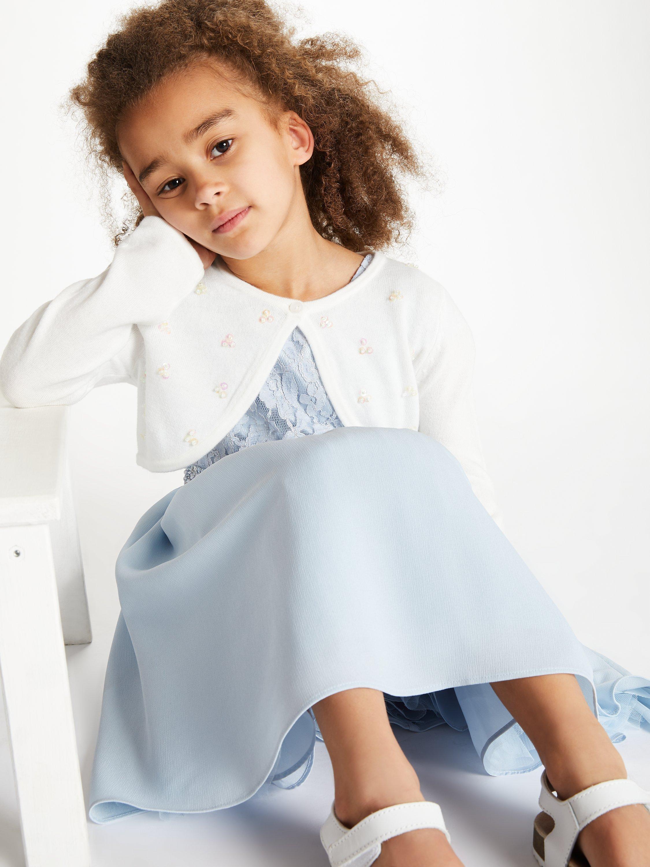 Product image 5 of 6, which shows John Lewis Heirloom Collection Kids' Sequin Cardigan, Ivory, 8 years