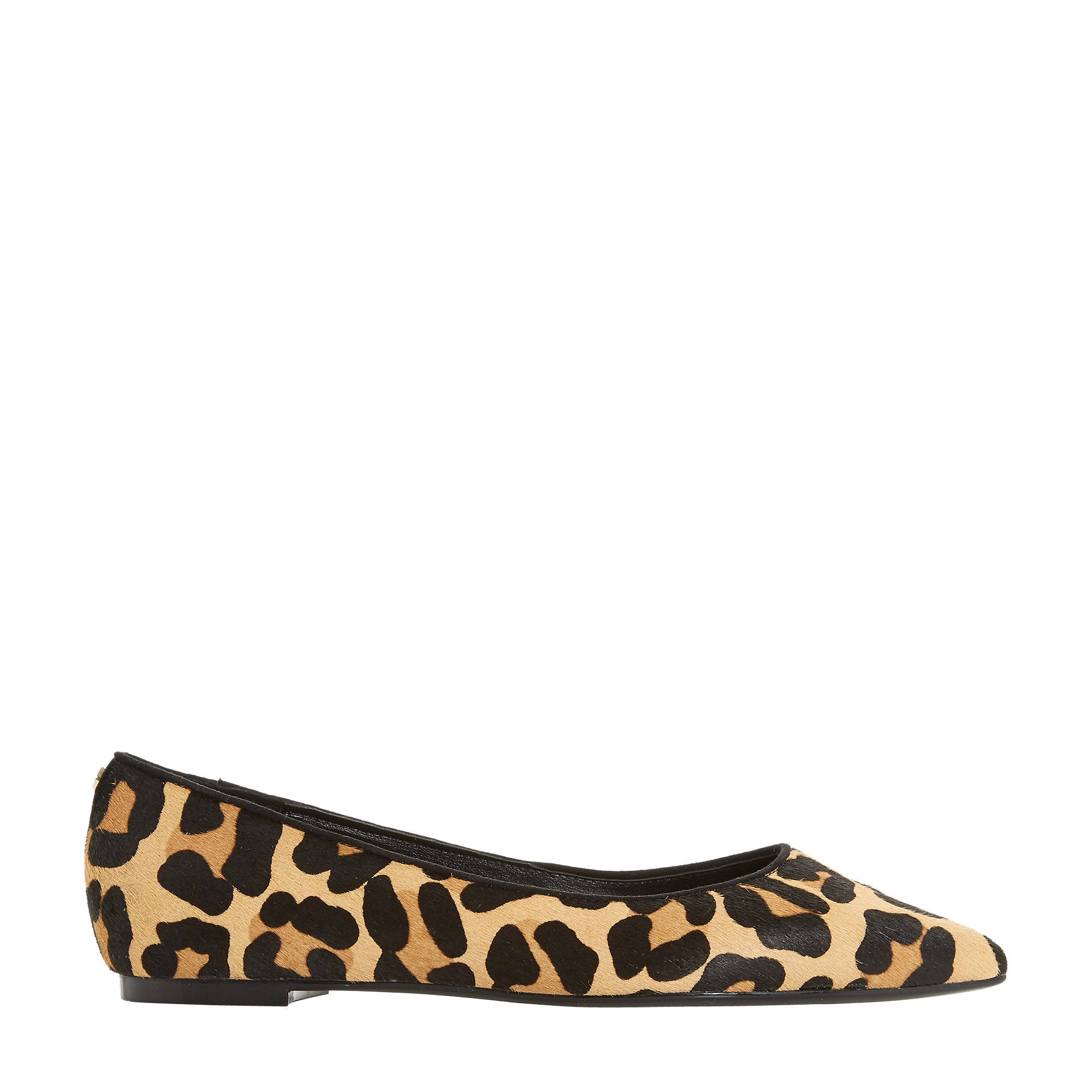 Dune Aeron Pointed Toe Ballet Pumps, Leopard Suede