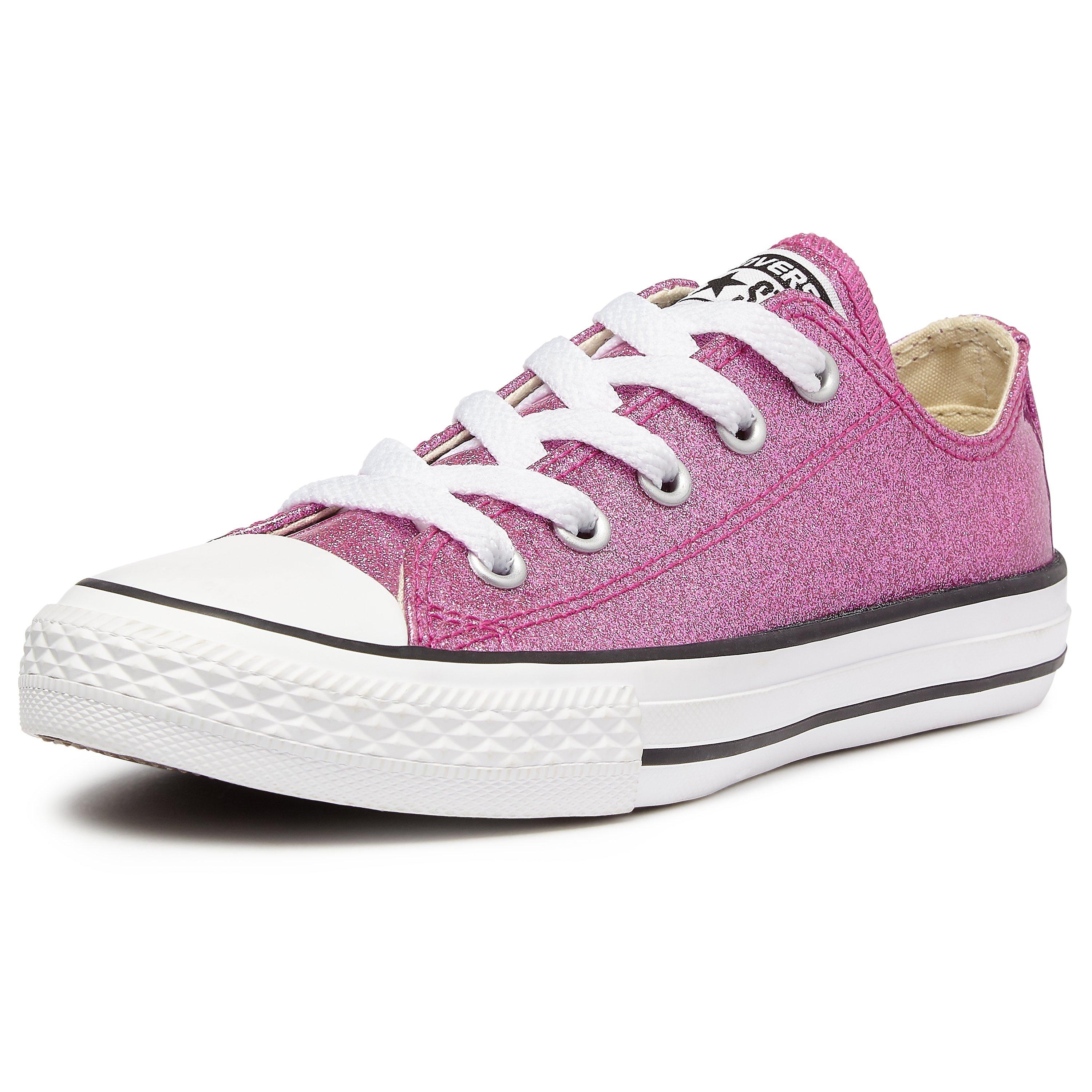 Pink all star glitter ox trainers hotsell