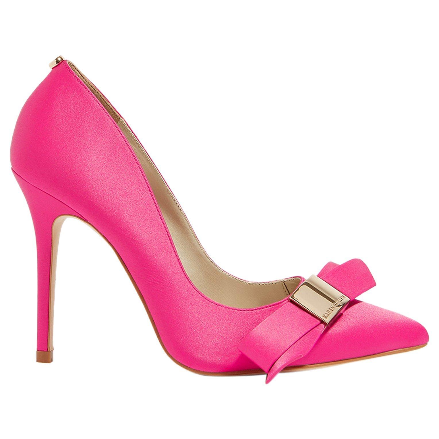 Karen Millen Stiletto Heel Bow Court Shoes, Pink