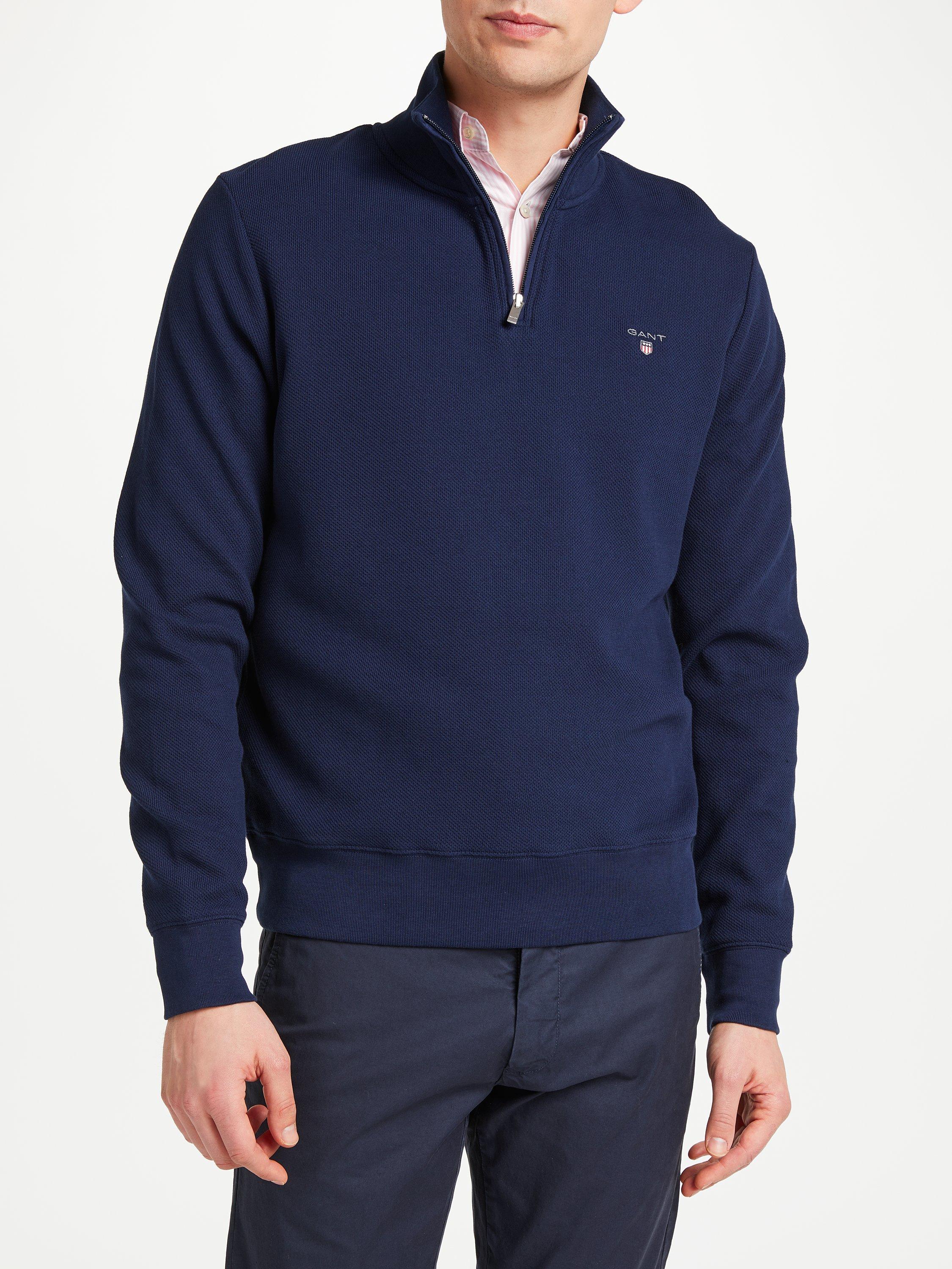 GANT Cotton Honeycomb Half Zip Jumper