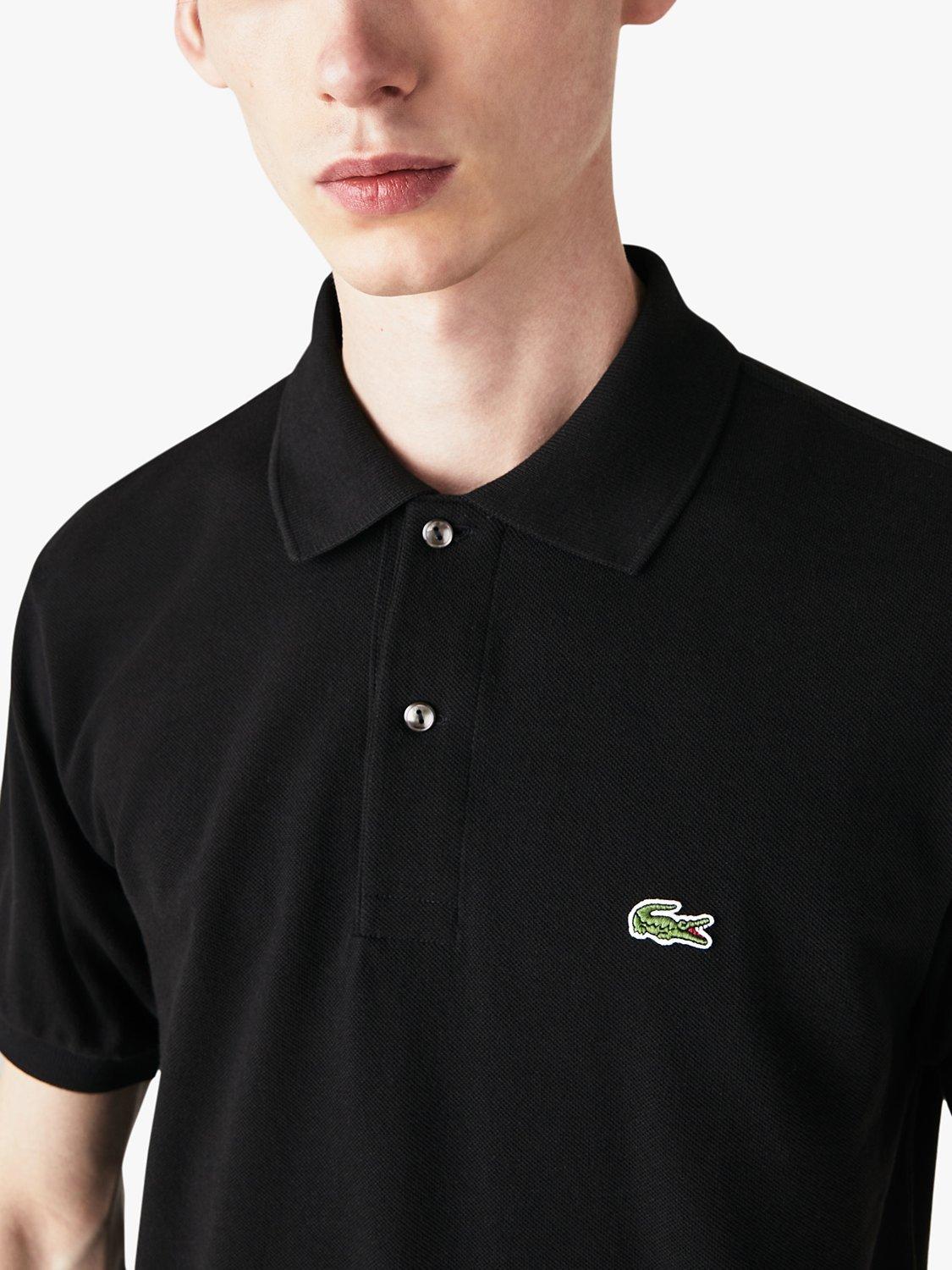 Product image 1 of 6, which shows Lacoste L.12.12 Classic Regular Fit Short Sleeve Polo Shirt, Black, S
