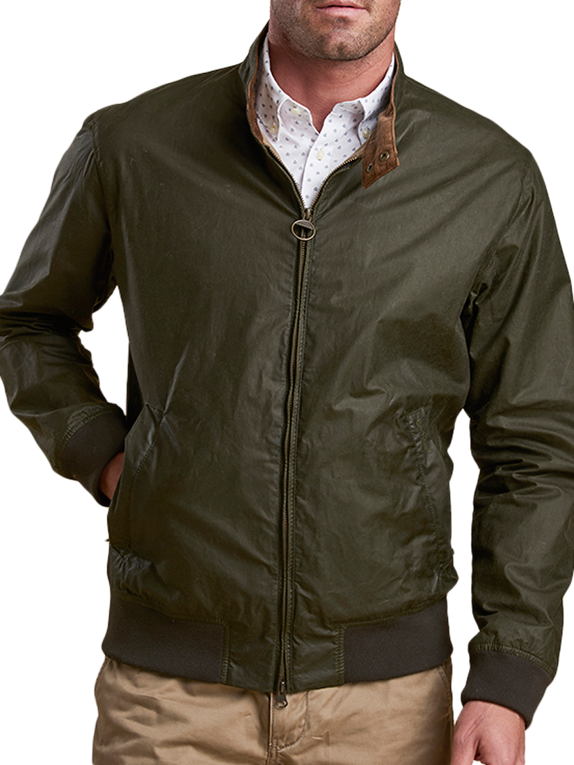 Barbour Royston Waxed Cotton Lightweight Harrington Jacket Archive Olive