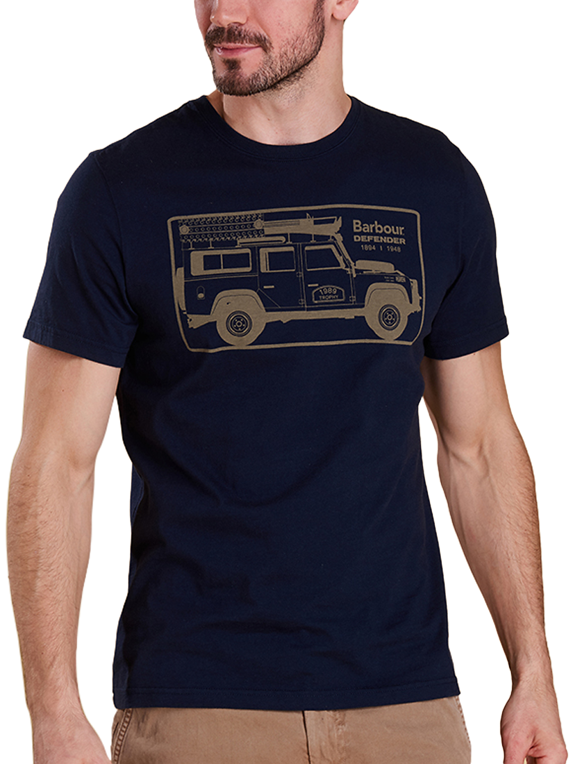 Barbour Land Rover Defender Graphic Print T Shirt Navy