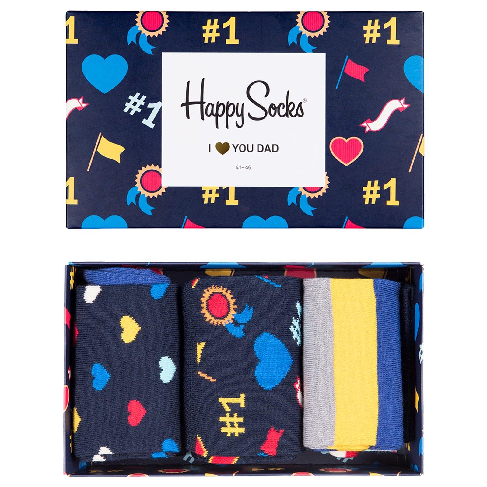 Happy Socks I Love You Dad Socks Gift Box, Pack of 3, One Size, Multi