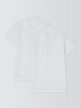 John Lewis Unisex Pure Cotton School Polo Shirt, Pack of 2